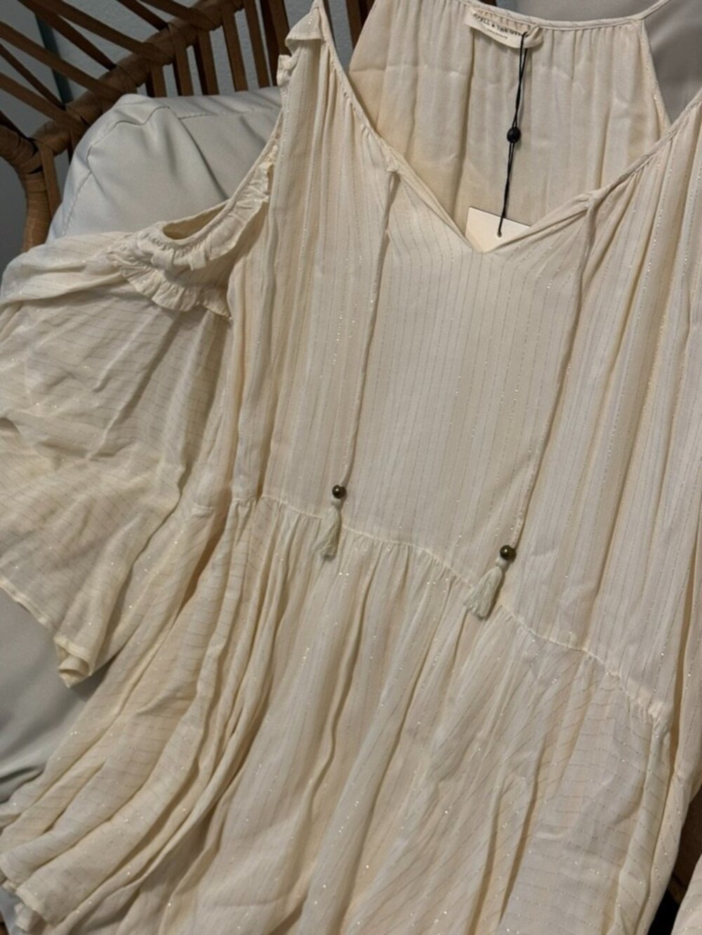 Spell & the Gypsy Florence Mini Dress in Creme Brulee | Small | New With Tags - Picture 9 of 14